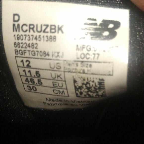 New Balance MCRUZBK Fresh Foam Cruz v2 Running Shoes Sockfit Mens Size 12 - Picture 11 of 12